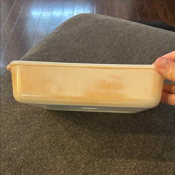 Vgt Anchor Hocking Fire King milk glass peach lustre baking dish. - Picture 3 of 4